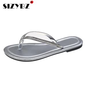 Flops Strass -Pantoffeln Frauen Sommerschuhe Frauen Mode Bling Flip Flops weiche Flach mit Hausschuhen Champagner Slipon Beach Sandalen