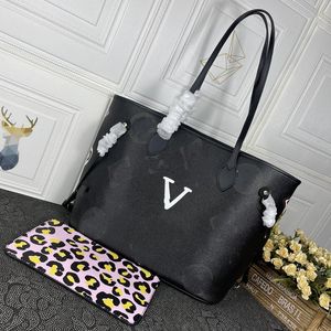 5A Leopard Print full-läder präglad shoppingväska kvinnor som mamma väskor Felicie Multi Pochette Neveres Fulles M50156 58525 40995 grossistplats