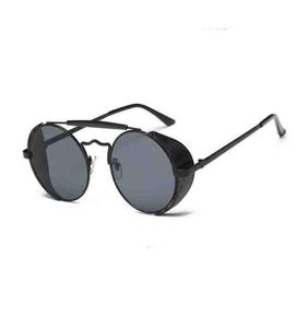 Coole runde Sonnenbrille für Damen, Steampunk-Brille, Farbfilm, reflektierender Froschspiegel, personalisierte Sonnenbrille, Wind-Sonnenbrille 5768415