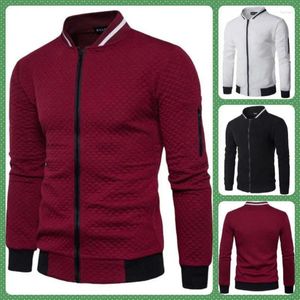 Giacche da uomo 2024 Autunno Inverno Maglione a quadretti Sport Casual Cerniera Moda Cardigan Giacca Cappotto Solido Bianco Nero Grigio