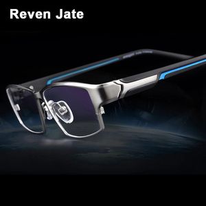 Reven Jate EJ267 Fashion Men Eyeglasses Frame Ultra LightWeighted Flexible IP Electronic Plating Metal Material Rim Glasses 240313