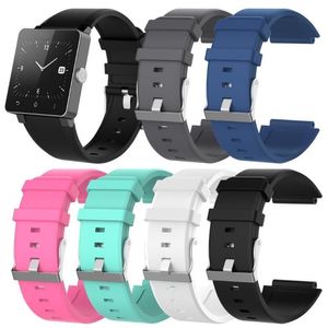 Titta på band Eieuuk Justerbar ersättning Soft Silicone Band Sport Accessory Wristband för Sony Universal Smartwatch 2 SW2277S