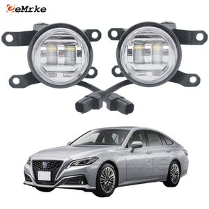 EEMRKE Led Fog Driving Lights Assembly for Toyota Crown (S220/SH20) 06.2018 2019 2020 2021 07.2022 Front Car Fog Lamp with Lens DRL 30W 12V White or Yellow