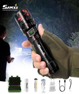 Güçlü El Flashlight Yüksek Güç Şarj Edilebilir LED LAMBA KENDİ BAŞLANGIÇ SHOCHER LANTER Bisiklet Işık Taktik Torçu 18650 Bataryası Y20076994621