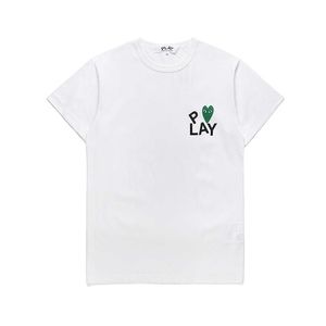 Heyplay Fashion Brand T-shirt a maniche corte con cuore rosso 22 Nuovo girocollo in puro cotone allentato casual da uomo e da donna Bianco Verde