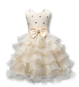 Dopklänning Babykläder 3D Rose Flower Lace Dress Wedding Party Dresses With Butterfly Baby Girl Baptism Princess Dress2522399713