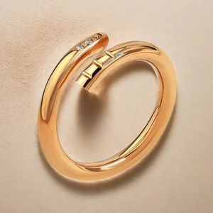 Anel banhado a ouro 18k de alta qualidade, anel clássico de amor, anel de unha para mulheres e meninas, casamento, dia das mães, joias, presentes femininos