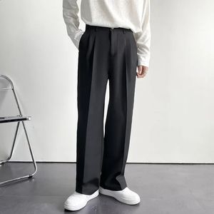 İlkbahar ve Sonbahar Erkek Seti Pantolon Kişiselleştirilmiş Tasarım Düz Renk Düz Yüksek Sınıf Günlük Pantolon Basit Mens Giyim 240318