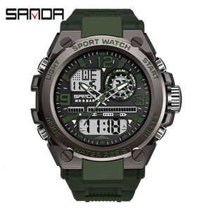 Budzik SANDA, modny trend, amortyzujące wielofunkcyjne wodoodporne, świetliste elektroniczne zegarek, męski zegarek
