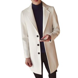 Mens Wool Blends Solid Color Coat England Middle Long Coats Jackets Slim Fit Fit Male Winter Winter Overcoat Woolen بالإضافة إلى حجم M-5XL Drop D Otiik