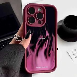 Cell Phone Cases Red flame silicone phone case suitable for iPhone 15 14 13 11 Pro Max XS Max X XR 7 8 14 15 Plus SE 2022 shock-absorbing silicone back cover J240318