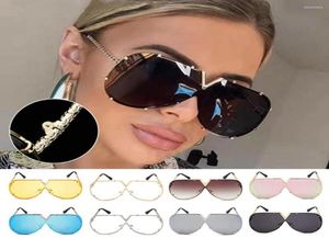 Okulary przeciwsłoneczne modne kobiety mężczyźni vshape okulary przeciwsłoneczne Retro Onepiece Goggles Shades EyeWear5697275