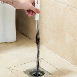 Altri strumenti per la pulizia della casa Accessori 45CM Spazzola per dragare tubi Bagno Capelli Fognatura Lavello Scarico Pulitore Flessibile Intasamento Plug Hole Remover Nuovo strumento 240318