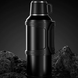 3200ml Simple Rock Climbing Thermos Bottle Large Capacity Stainless Steel Thermos Outdoor Hiking Travel Thermal Water Bottle 240306