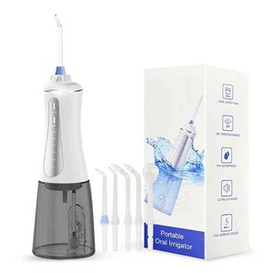 Oral Irrigators USB charging 5-mode 350ml water tank pulse dental floss pick up electric oral flushing nozzle for false cleaning of teeth Smile J240318
