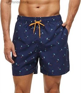 Shorts masculinos Mens verão swimwear shorts mens swimsuits praia ternos mens surf beach swimsuits calças esportivas forro de malha e bolsos Y240320