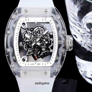 Richa Milles полностью прозрачный хрустальный стеклянный корпус мужские автоматические механические часы с полой светящейся лентой световая личность