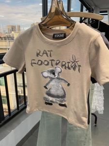 チャオブランドの象レターショルダー半袖Tシャツラウンドネックスリムフィットトップ