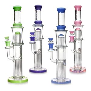 Phoenixstar 16.5 Inches Big Tall Size Recycler Bong Glass Hookah Pipe Reinforced 10 Arms Perc & 8 Arms Perc Percolator Water Bongs Smoking Water Pipes