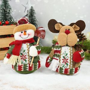 Party Decoration 1pcs Christmas Santa Claus Dolls Tree Accessories Dancing Snowman Bear Tyg Puppet Small Hang Home Gift