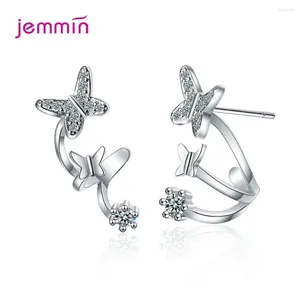 Stud Earrings Fashion Modern Design Sparking Rhinestone Genuine 925 Silver Earring Woman Girls Jewelry Gift