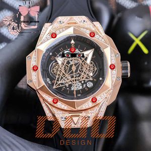 Luksusowa marka zegarek oryginalny przepustka Diamond Test Moissanite VVS 45 mm Automatyczne różowe złoto zegarki Designer Wristwatch Wysoka jakość wysokiej jakości zegarek Hip Hop