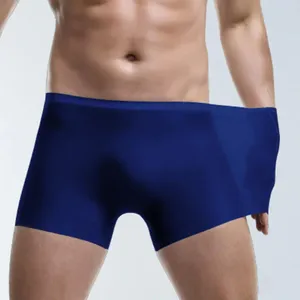 Underpants Men Shorts Briefs Thin Long Underwear Men's Seamless Ice Silk Slim Fit Sport Panties With High