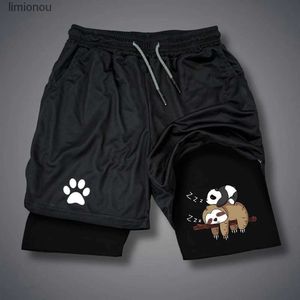 Kvinnors shorts män brev tryck snabb torr löpning shorts sommar gym short byxor 2 i 1 tvåskikt träning gym jogging prestanda sport shortsc243128