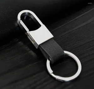 Keychains Design Cool Luxury Manual Metal Leather Key Ring Car Chain Business Gift for Man Women 17159