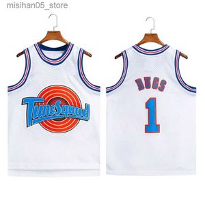 Jerseys Space Jam jersey childrens LOLA TWEETY TAZ movie tuning team BUGS basketball top sports sewing childrens shirt white 2-5 years old Q240318