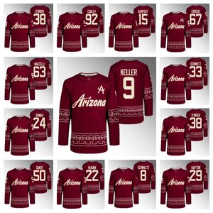 Arizona''Coyotes''men Women Youth Clayton Keller Nick Schmaltz Karel Vejmelka Matias MacCelli Lawson Crouse Garnet Alternate Pro Hockey Jersey