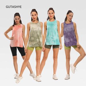 Lu Align Align Lu Lemon Sports Gutashye Colete feminino sem mangas treino regata de secagem rápida tie dye solto ajuste racerback yoga atlético runnin