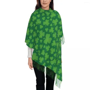 Sciarpe Sciarpa calda Inverno Trifoglio irlandese Foglie Scialli Wrpas Giorno di San Patrizio Design Foulard Testa di moda femminile