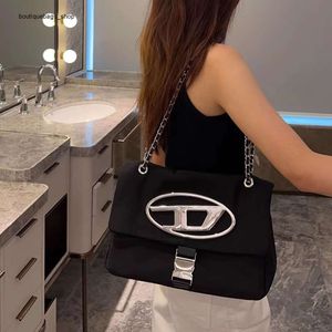 Cheap Wholesale Limited Clearance 50% Discount Handbag Black Chain Bag Womens Shoulder High-end and Large Capacity Oxford Cloth Sweet Cool Spicy Girl Ding Dang Tote