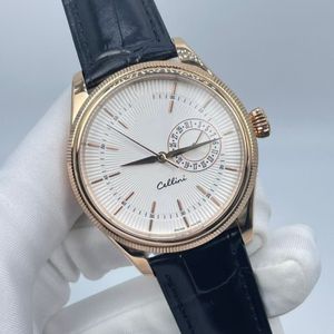 Relógio masculino de luxo novo Cellini M50505-0020 relógio masculino de movimento automático 39 mm ouro SS2813 caixa de aço de precisão relógio com pulseira nubuck AAA relógio de negócios