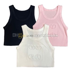 Regatas de cor sólida Top feminino com gola em U colete primavera verão respirável camisetas