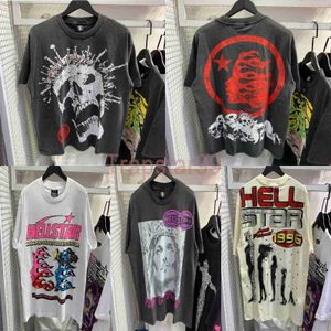 Mens Womens Designer Hellstar T Shirt عالي الجودة الشارع الهيب هوب أزياء الجحيم نجمة قصيرة الأكمام تي شيرت الولايات المتحدة Size S-XL