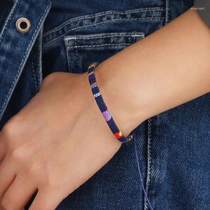 Charm Bracelets Bohemian Handmade Woven Bracelet For Women Colorful Ethnic Style Couple Simple Friendship Hand Rope Jewelry Gifts