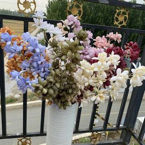 Decorative Flowers Artificial Plants Wine Red Happy Fruit Flower Blue Primrose Home Garden Decorate