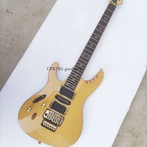 Left Hand Strings Natural Electric Guitar with Abalone Inlay Rosewood Fretboard