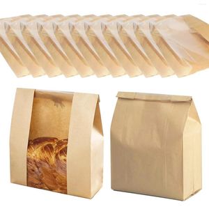 Sacos de armazenamento 50 Pcs Pão para saco de padaria de papel grande caseiro com embalagem de alimentos assados ​​de janela