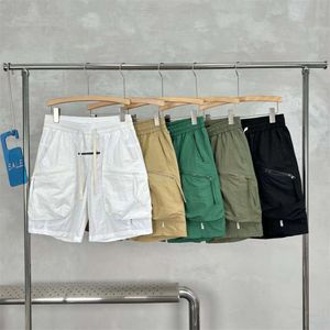 Summer New Men's Quick Drying Pocket Zipper Work Shorts Korean Versatile Loose Couple Thin Quarter Pants