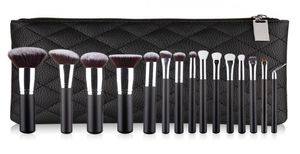 15pcs Black Makeup brushes Set Powder contour Foundation Eyeshadow Lip Blush Brush Soft Professional Synthetic Hair make up brush 1448169