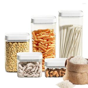 Storage Bottles Food Container Coffee Beans Holder Cereal Box Stackable Oats Jar Sealed Grain Pot Household Supplies Kitchen Accessories