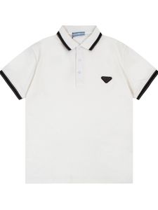 Herren-T-Shirts 24 neue Trend-Dreiecks-Label-Poloshirts mit Buchstaben für Männer und Frauen mit den gleichen Modellen mit Hundert und Eins