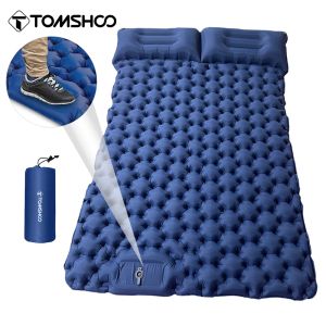 Colchão inflável duplo Tomshoo, tapete de acampamento único com travesseiro de ar, colchão de ar portátil, à prova d'água, mochila, almofada de dormir