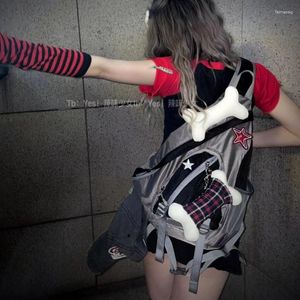 Shoulder Bags Xiuya Y2k American Street Style Crossbody Bag Gothic Hip Hop Punk Star Bone Applique Summer Fashion Handbag