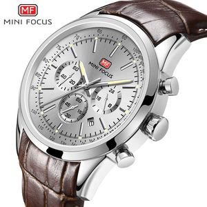 Mini Focus Brand Speedometer Watch تحاكي ثواني الجري ، وضوء ليلي تقويمي ، حزام جلدي مقاوم للماء 0116G