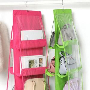 Storage Bags Bag Hanging Handbag Organizer For Sundry Wardrobe Closet Transparent Door Wall Clear