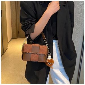 Shoulder Bags Designer Woven Women 2024 Trend Brand All-match Female Messenger Bag Ladies Crossbody Handbags PU Party Purses